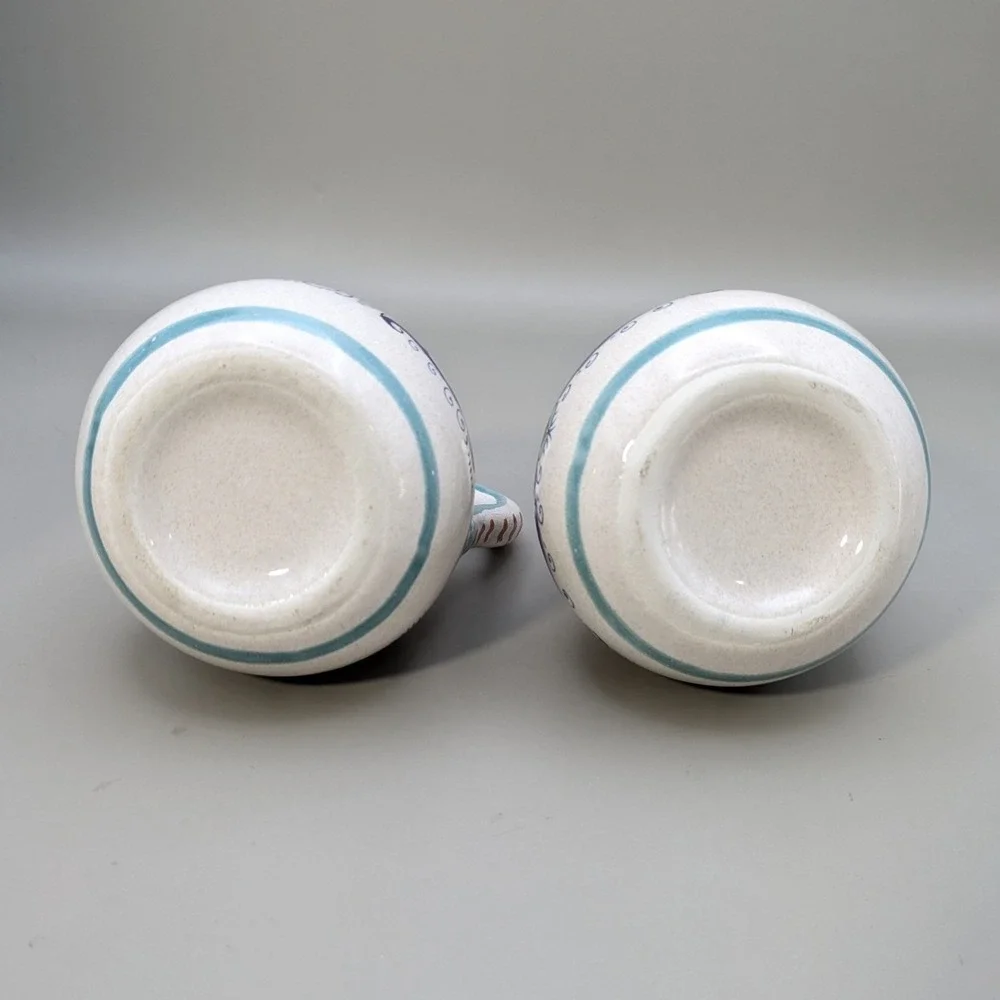 Vintage Ceramiche Deruta Italy Raffaellesco Oil Vinegar Cruet Set Hand Painted